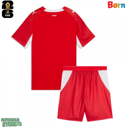 Schweiz Replika Babytøj Hjemmebanesæt Børn VM 2026 Kortærmet (+ Korte bukser)